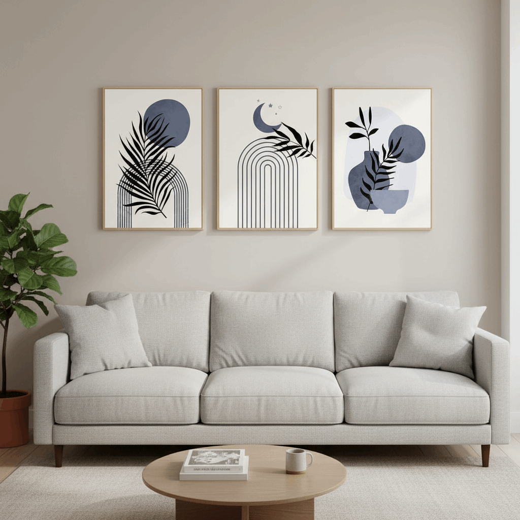 Abstract Wall Frame Set of 3 - Modern Abstract Framed Wall Art Decor Pakistan