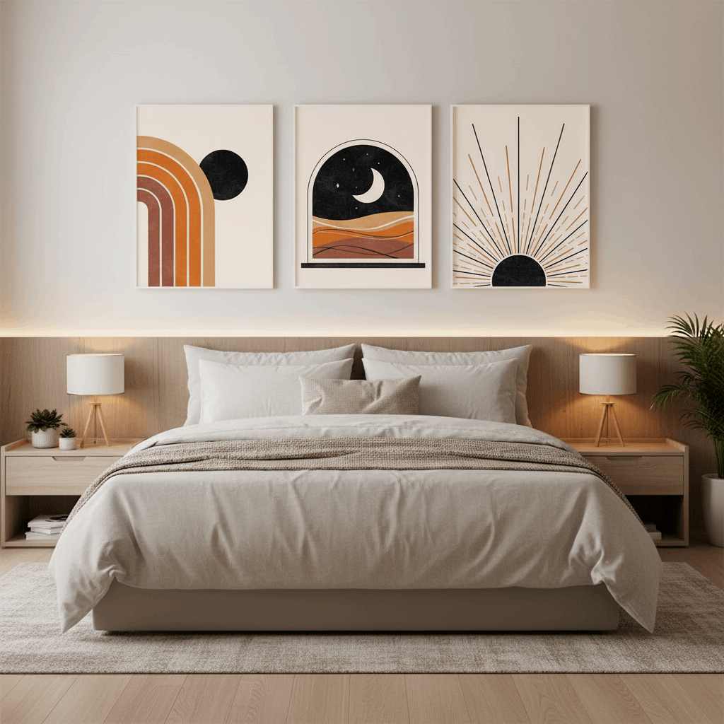 Minimalist Abstract Art Frame Set of 3 - Modern Abstract Framed Wall Art Decor Pakistan