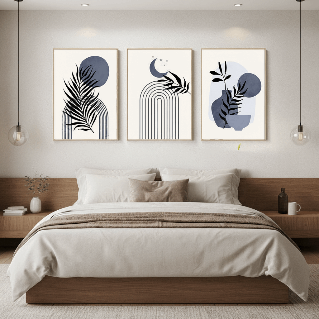 Abstract Wall Frame Set of 3 - Modern Abstract Framed Wall Art Decor Pakistan