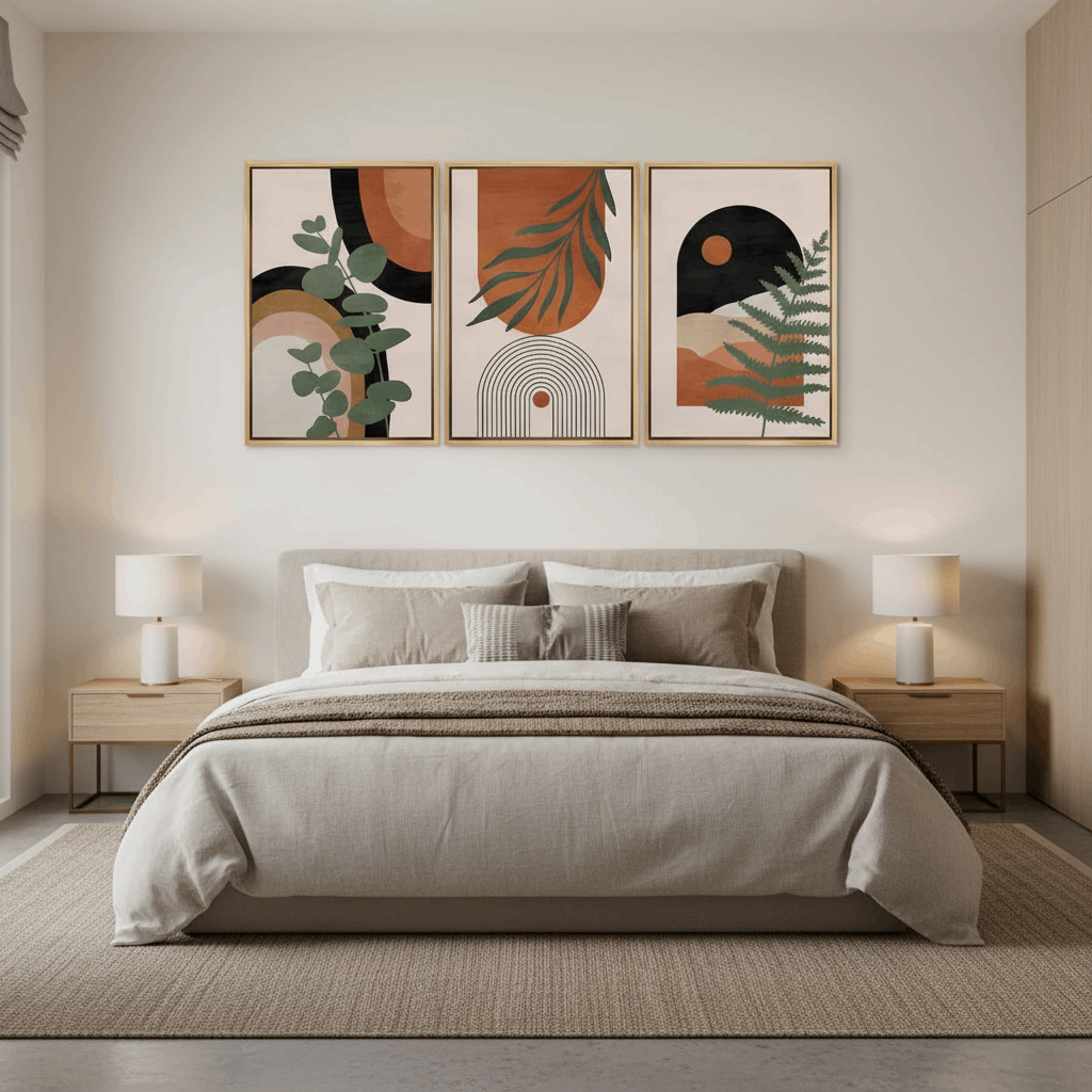 Modern Wall Art Set of 3 - Modern Abstract Framed Wall Art Decor Pakistan