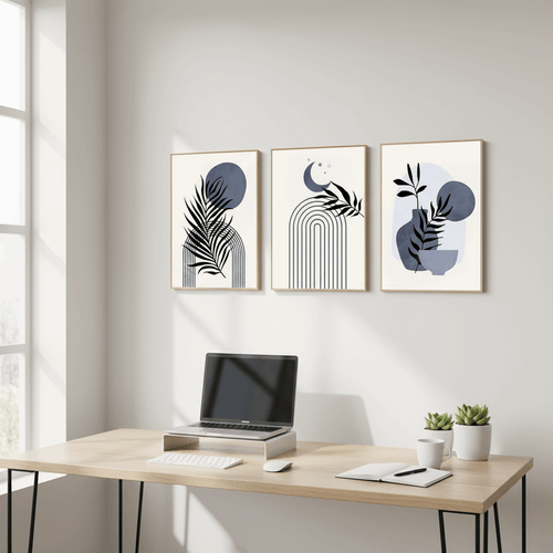 Abstract Wall Frame Set of 3 - Modern Abstract Framed Wall Art Decor Pakistan