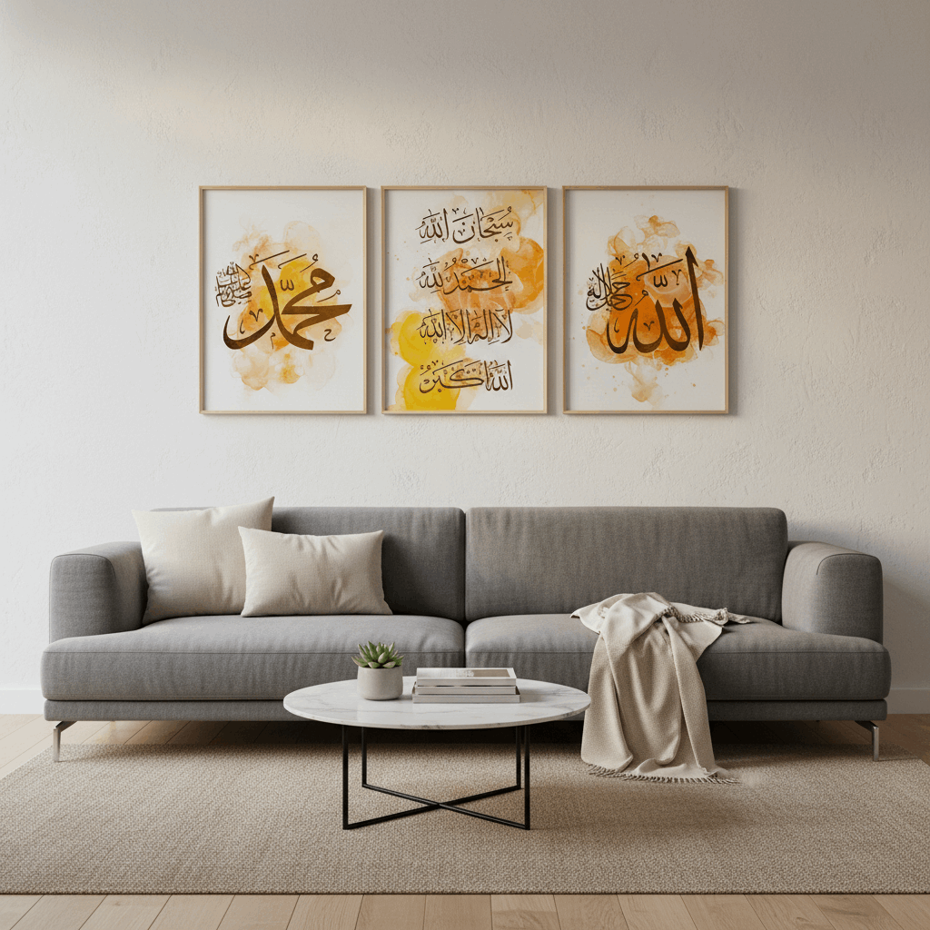 Luxury Islamic Wall Art Frame Set of 3