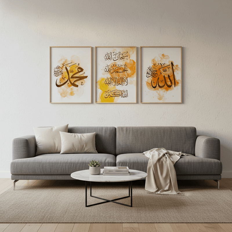 Luxury Islamic Wall Art Frame Set of 3