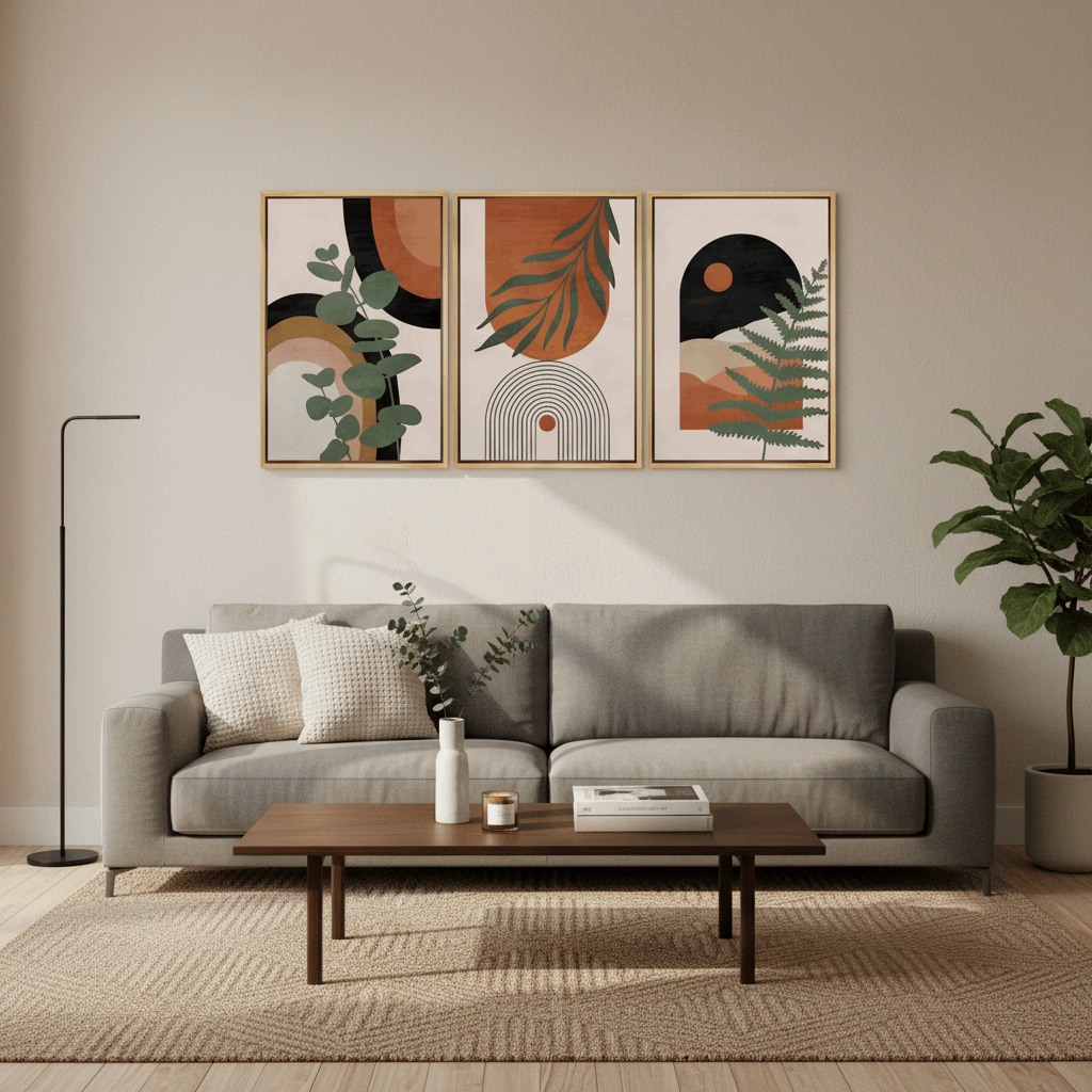 Modern Wall Art Set of 3 - Modern Abstract Framed Wall Art Decor Pakistan