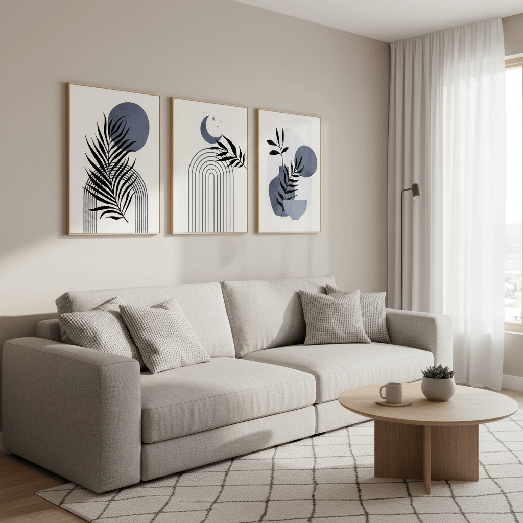 Abstract Wall Frame Set of 3 - Modern Abstract Framed Wall Art Decor Pakistan