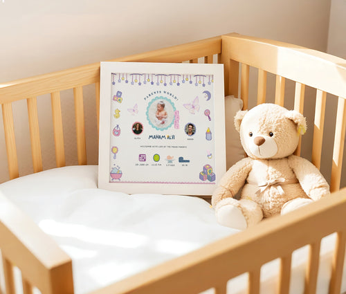 Customized Baby Birth Details Frame with Photos