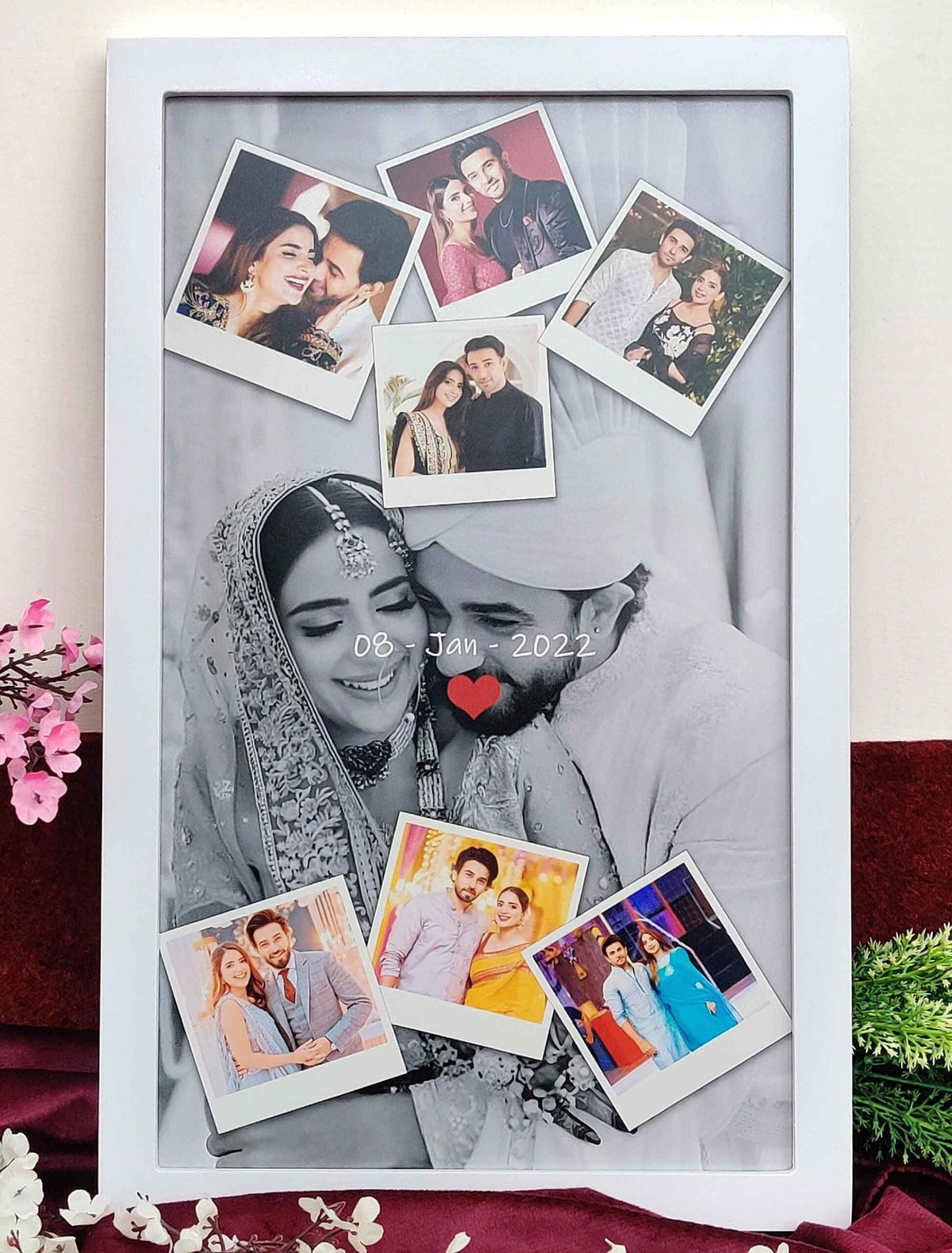 Personalised Wedding & Anniversary Photo Frame – Custom 3D Collage – Premium Quality Print