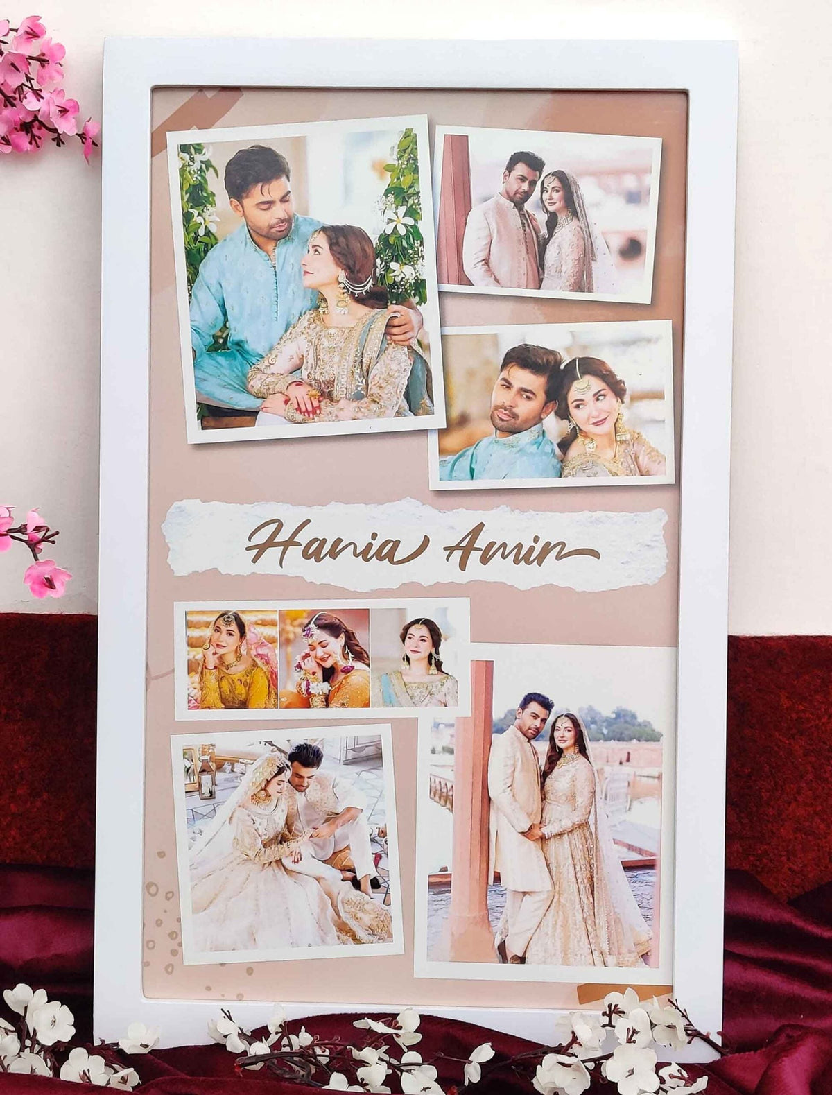 Custom Wedding Memory Frame – Personalised Collage with Names – Anniversary & Shaadi Gift