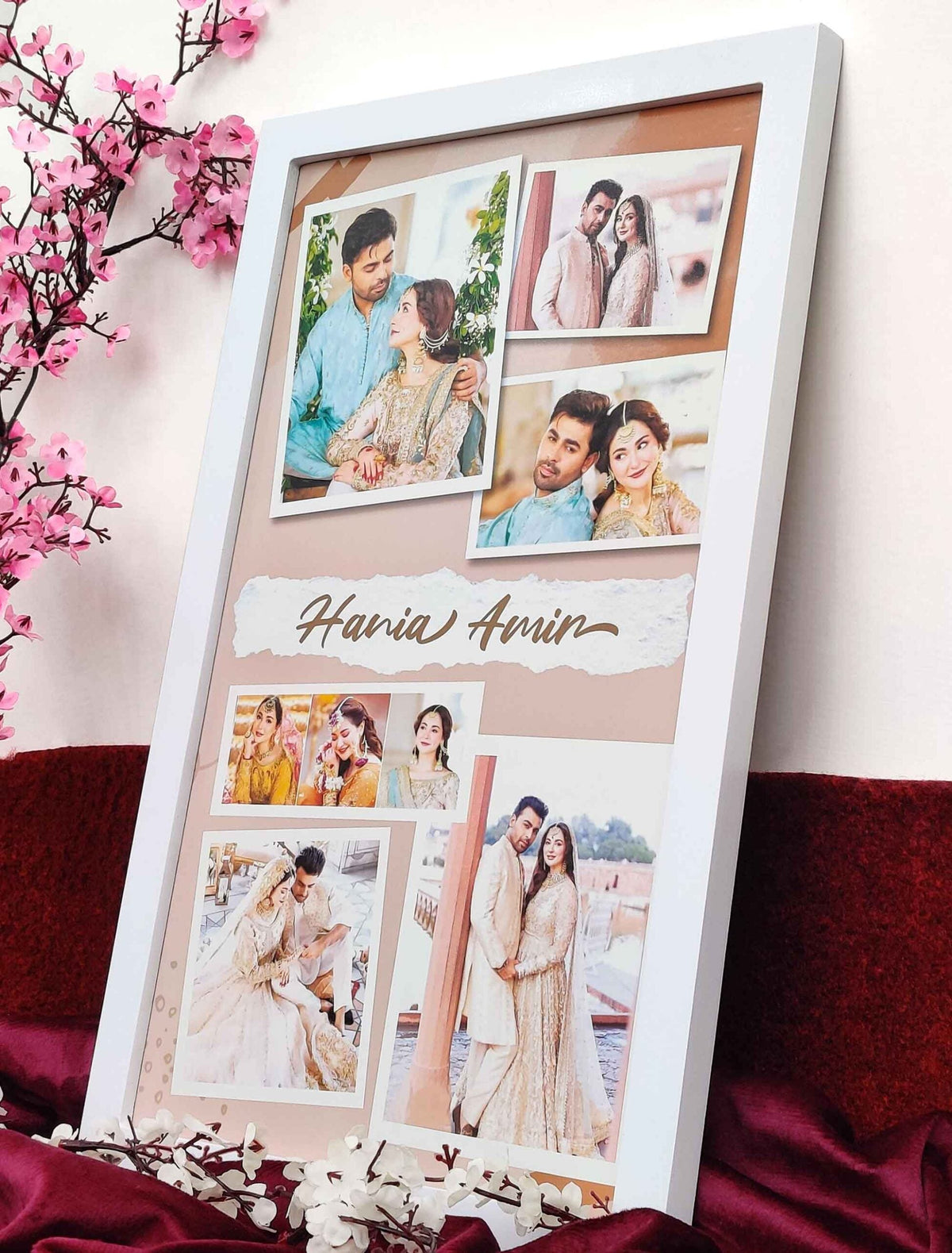 Custom Wedding Memory Frame – Personalised Collage with Names – Anniversary & Shaadi Gift