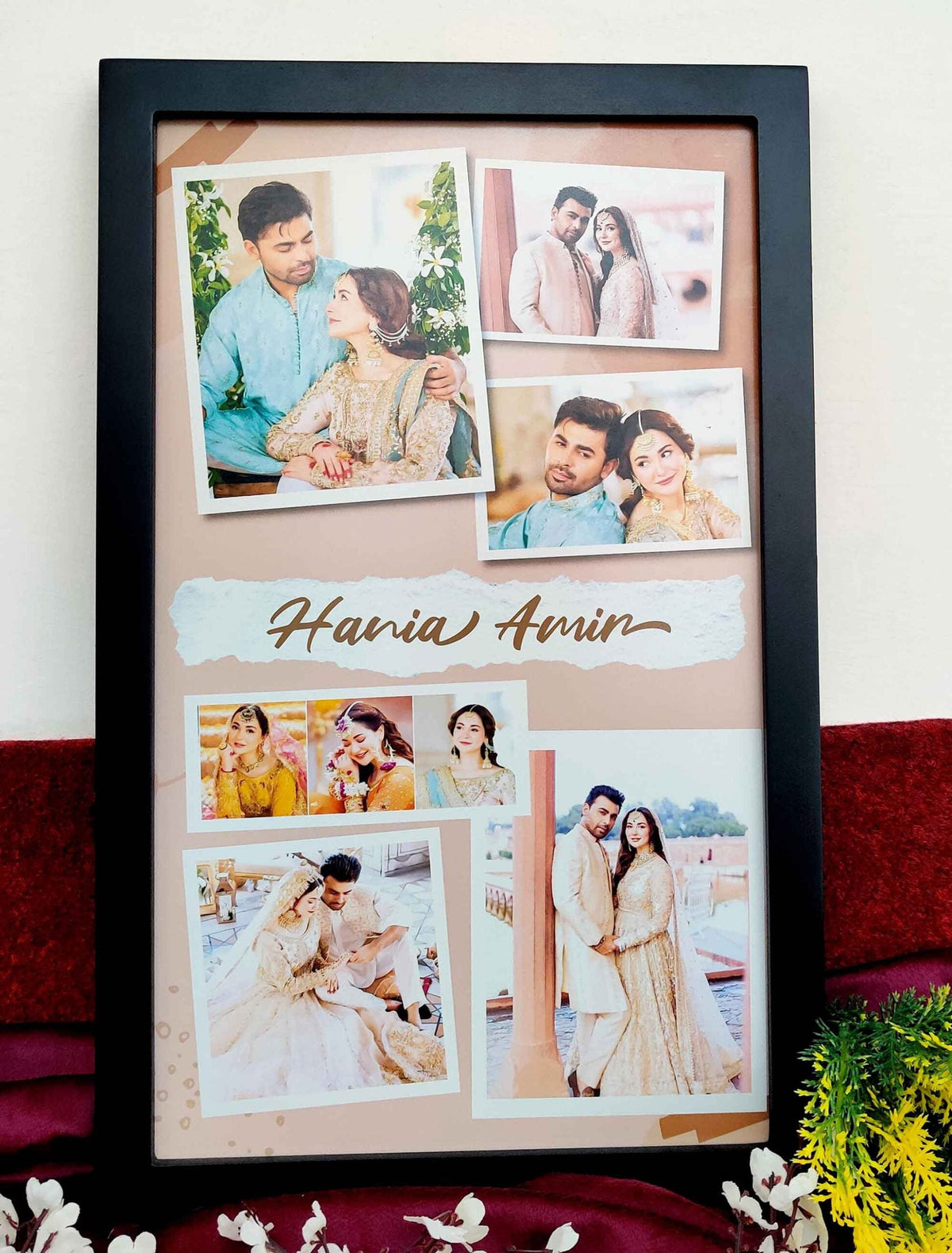 Custom Wedding Memory Frame – Personalised Collage with Names – Anniversary & Shaadi Gift