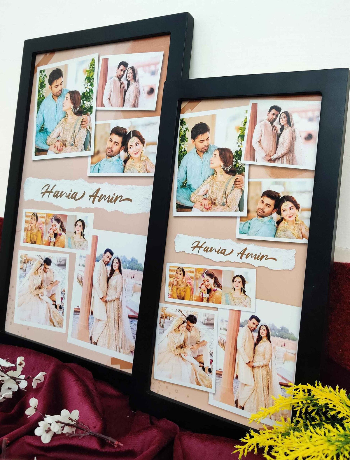 Custom Wedding Memory Frame – Personalised Collage with Names – Anniversary & Shaadi Gift