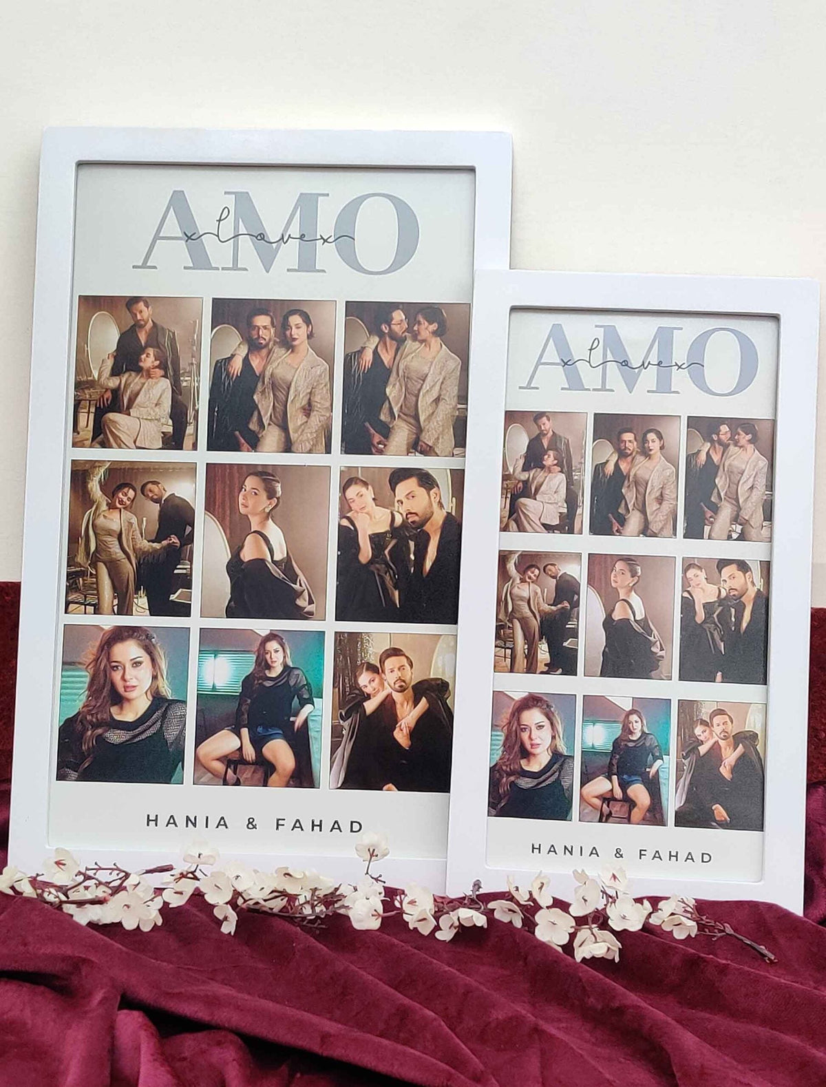 Personalised Couple Memory Frame – 9 Custom Photos with Name – Premium Quality Print