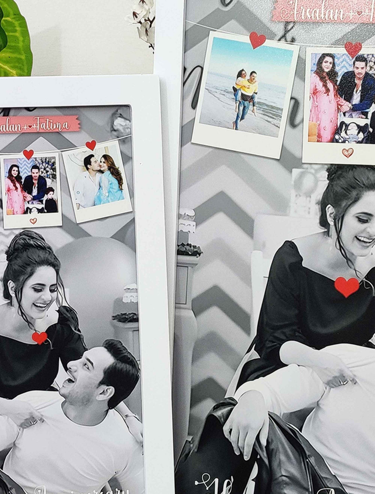 Personalised 1st Year Anniversary Photo Frame – Custom Couple Collage with Names – Premium Quality Print