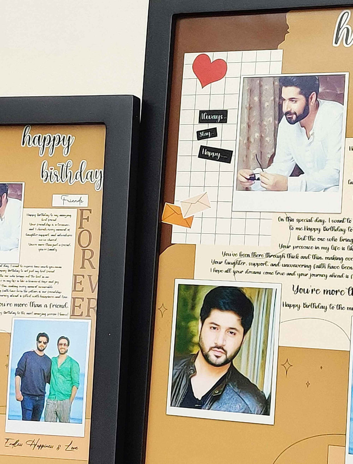 Custom Birthday Memory Frame – Personalised Collage with 4 Photos & Emotional Message