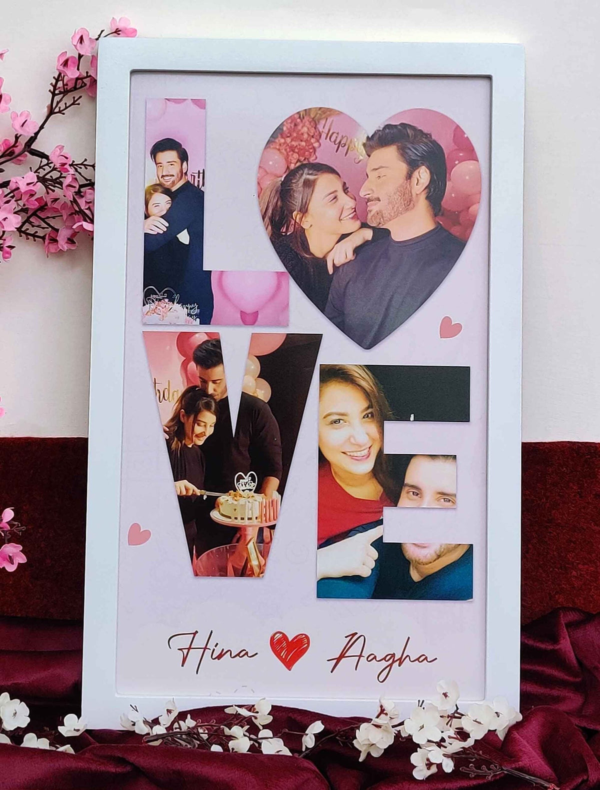 Personalised Love Photo Frame – Custom Couple Memory Collage – Premium Quality Print