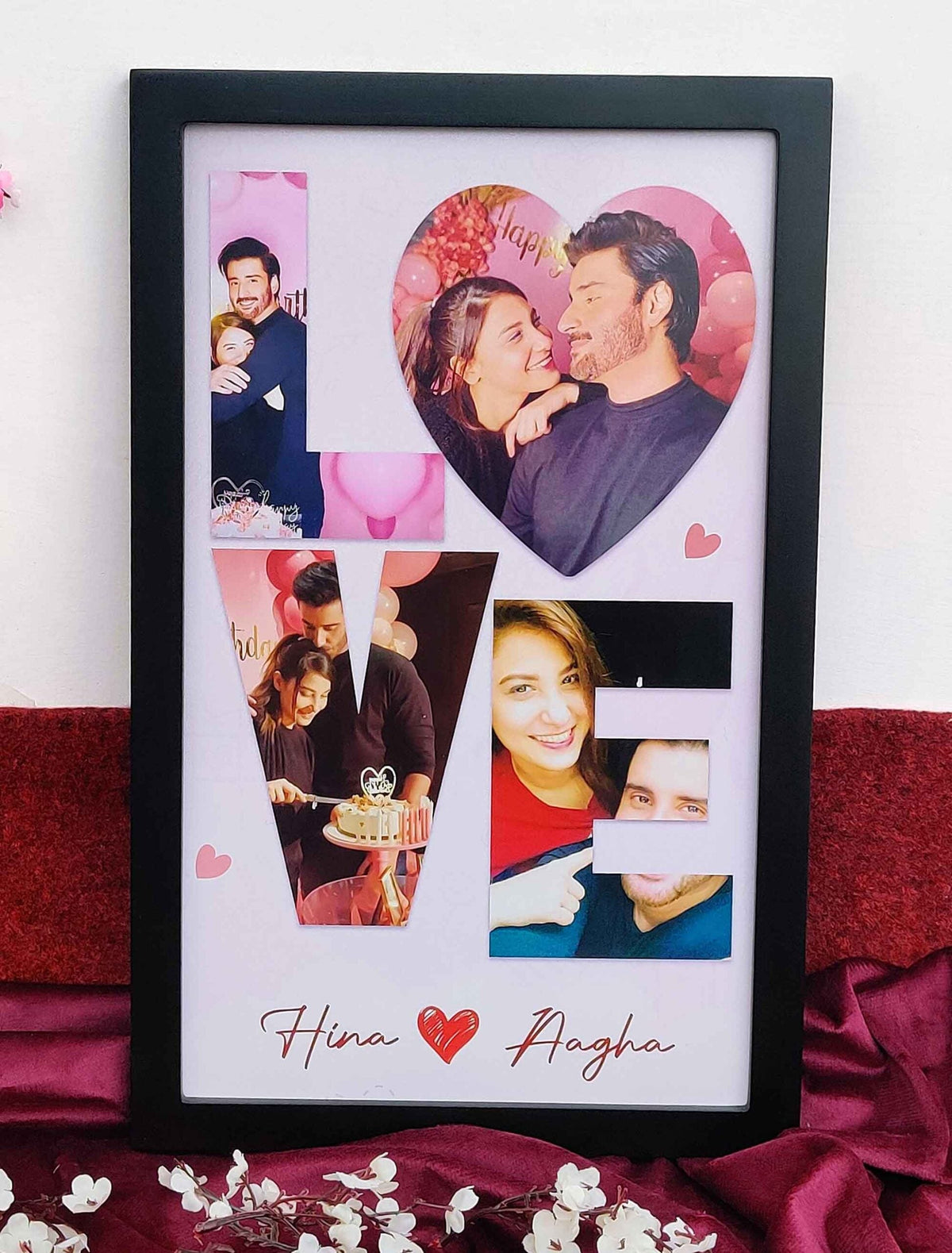 Personalised Love Photo Frame – Custom Couple Memory Collage – Premium Quality Print