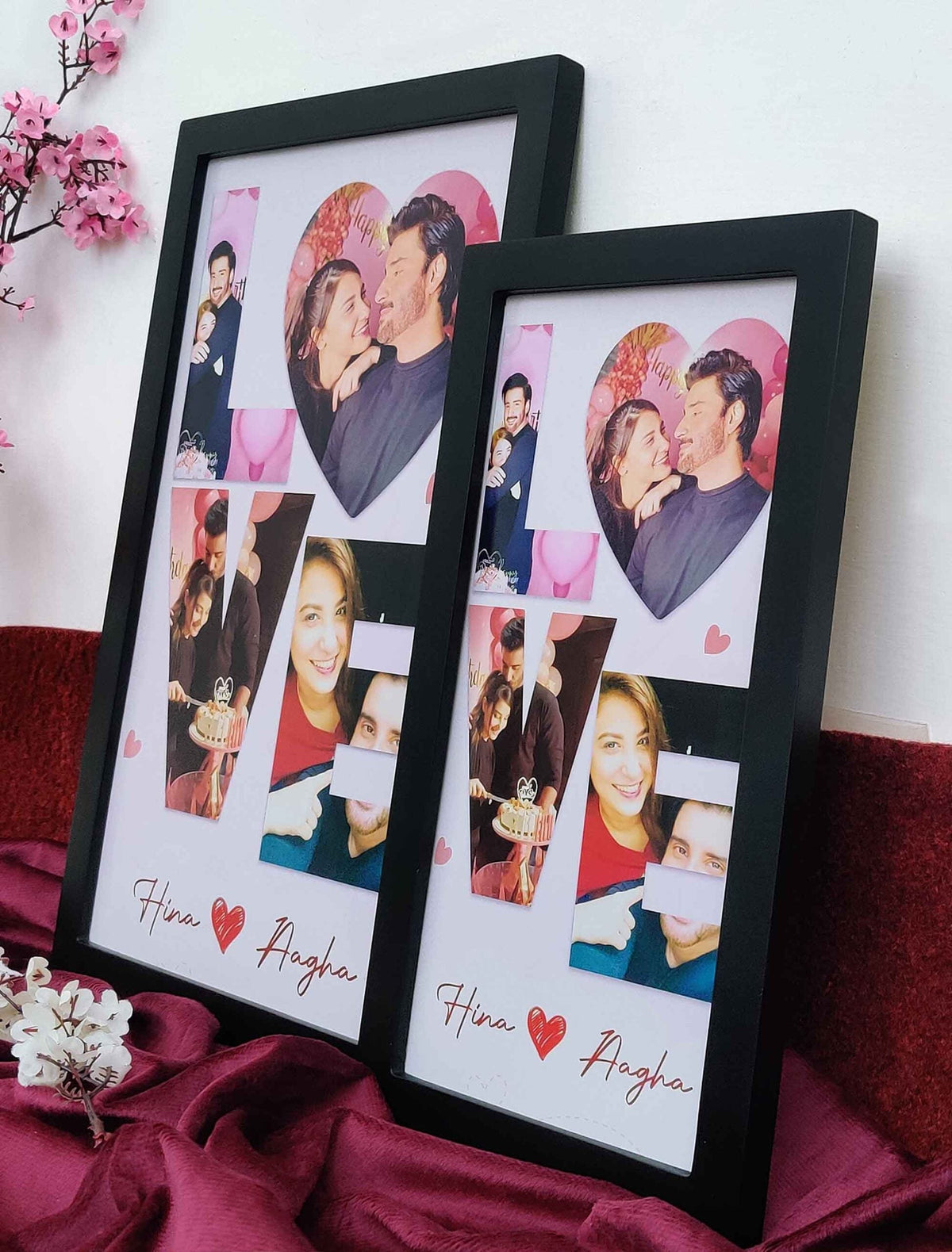 Personalised Love Photo Frame – Custom Couple Memory Collage – Premium Quality Print