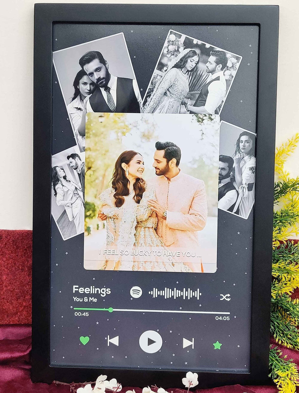 Custom Spotify Music Frame – Personalised Collage with Song & Photos – Gift for Couple