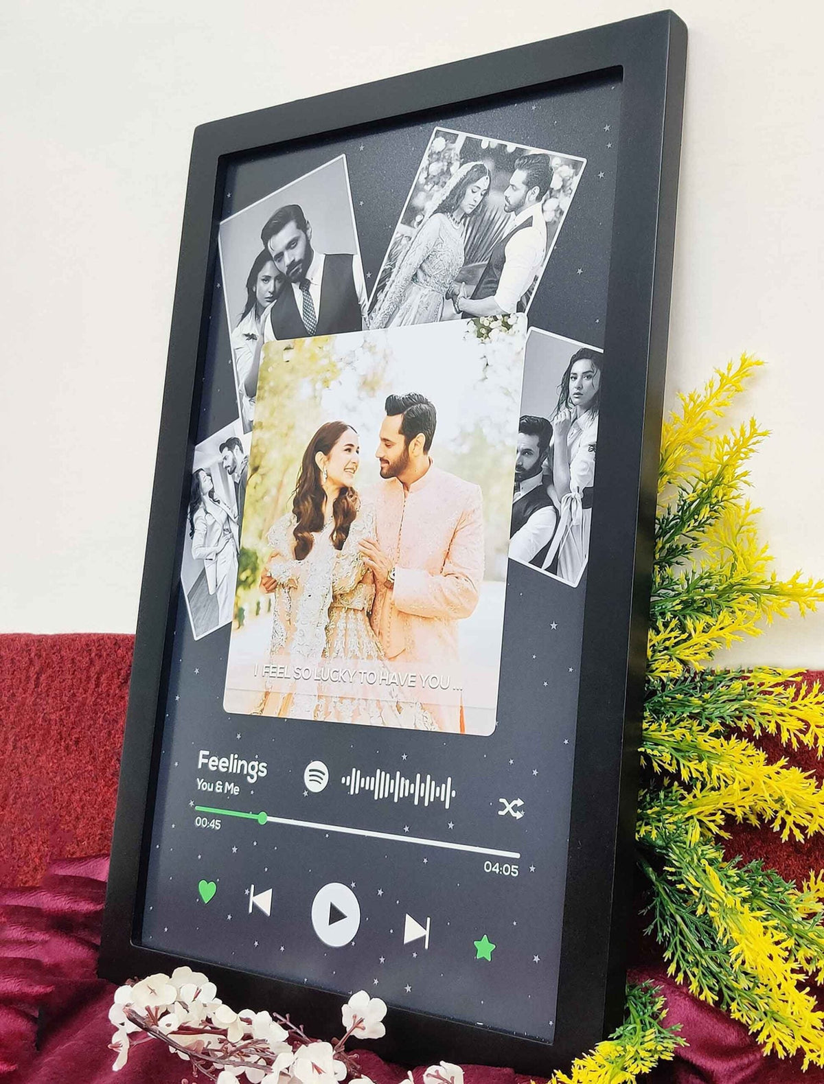 Custom Spotify Music Frame – Personalised Collage with Song & Photos – Gift for Couple