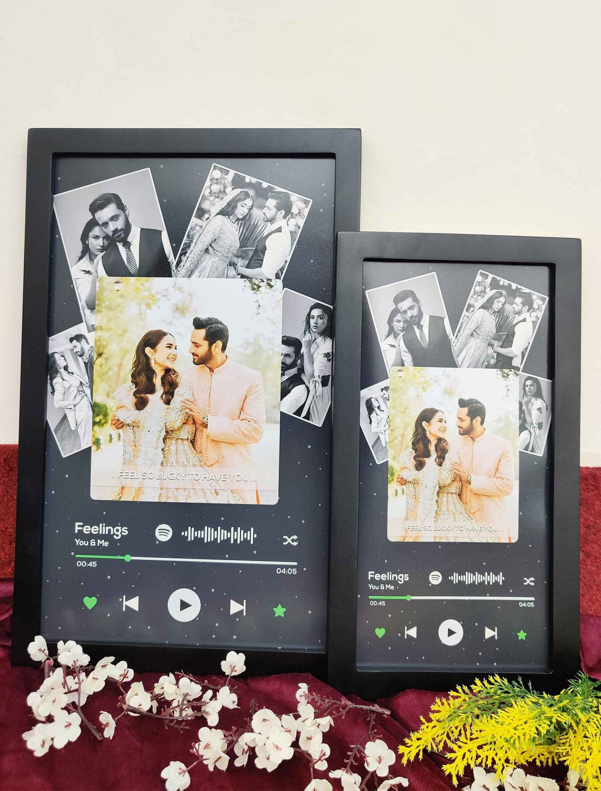 Custom Spotify Music Frame – Personalised Collage with Song & Photos – Gift for Couple