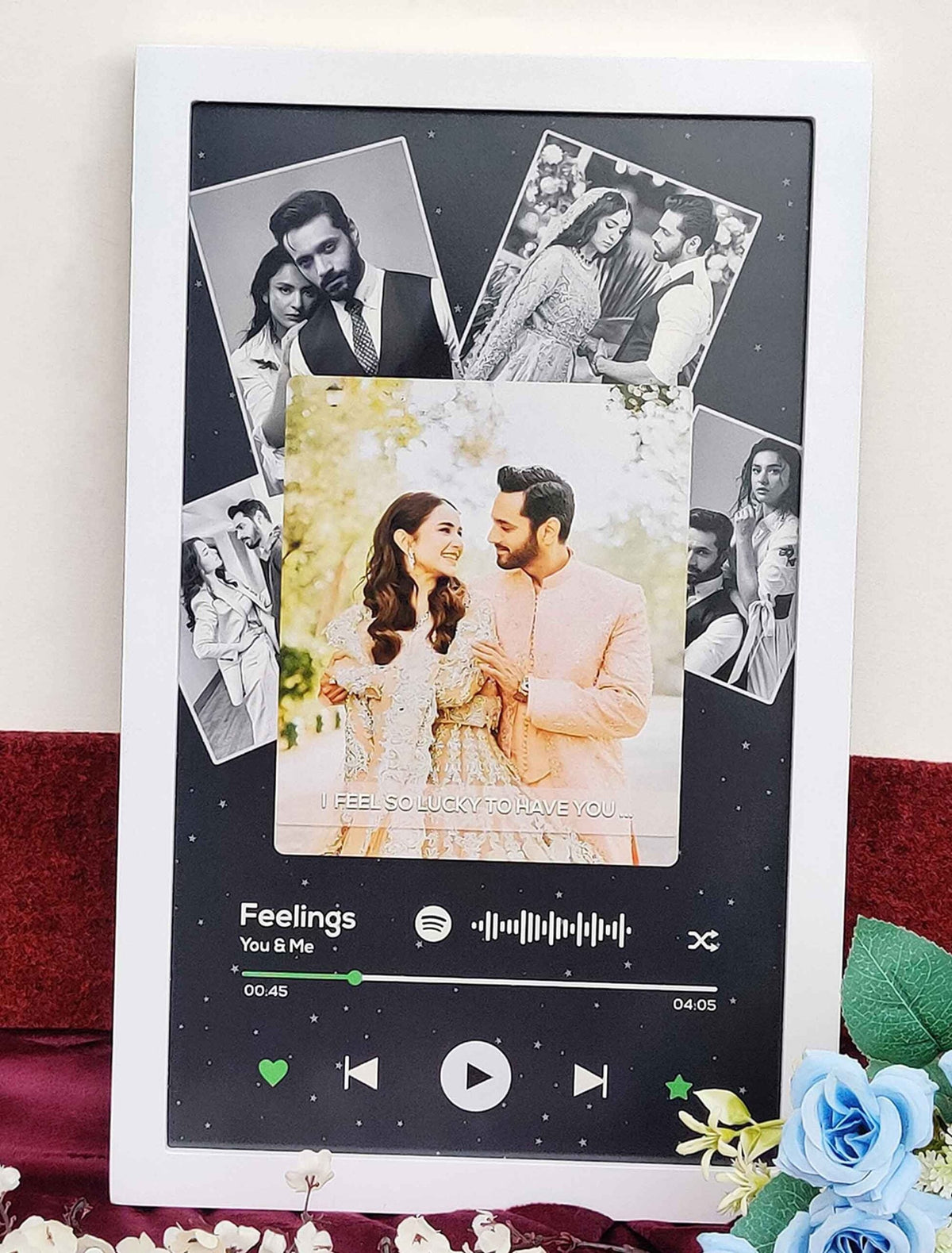 Custom Spotify Music Frame – Personalised Collage with Song & Photos – Gift for Couple