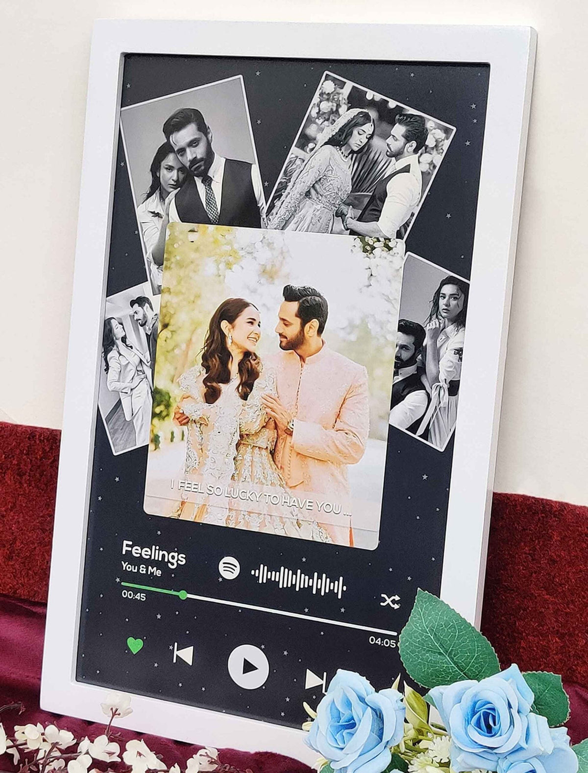 Custom Spotify Music Frame – Personalised Collage with Song & Photos – Gift for Couple