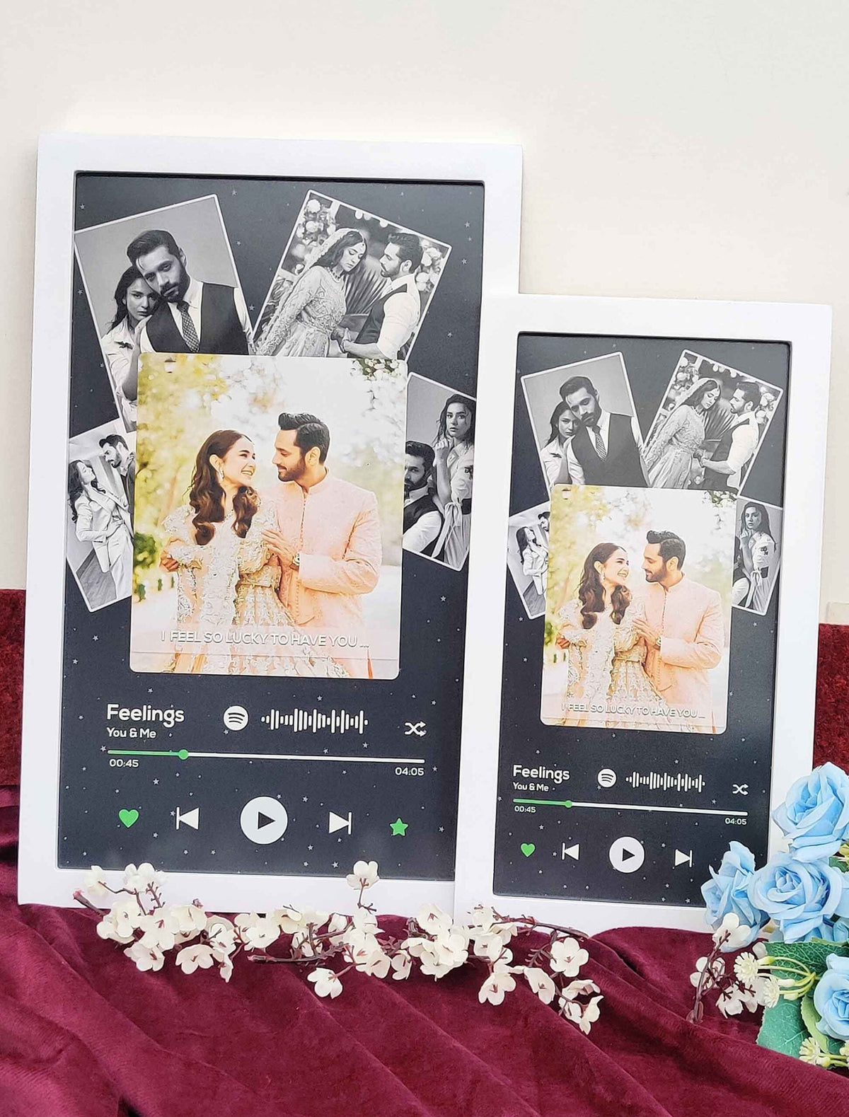 Custom Spotify Music Frame – Personalised Collage with Song & Photos – Gift for Couple