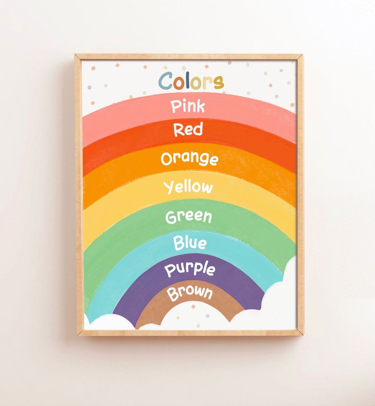 Rainbow Colors Learning Educational Wall Frame for Nursery and Kids Playroom
