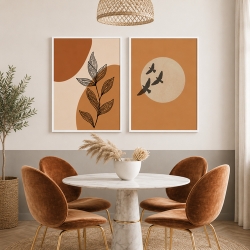 Modern Wall Art Set of 2 - Design 12 | Contemporary Framed Wall Decor