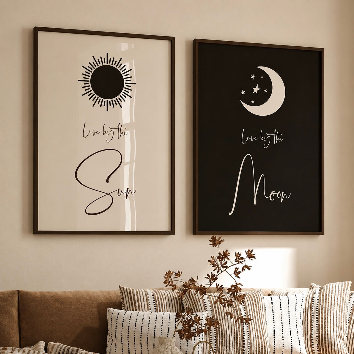 Modern Wall Art Set of 2 - Design 03 - Modern Abstract Framed Wall Art Decor Pakistan - 18x24 A2+ White
