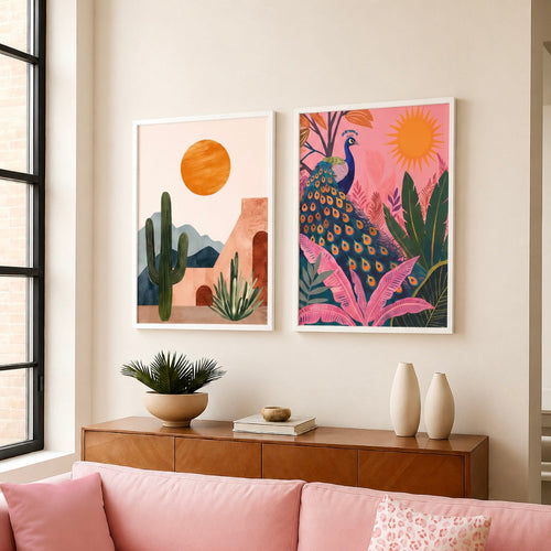 Modern Wall Art Set of 2 - Design 02 | Contemporary Framed Wall Decor