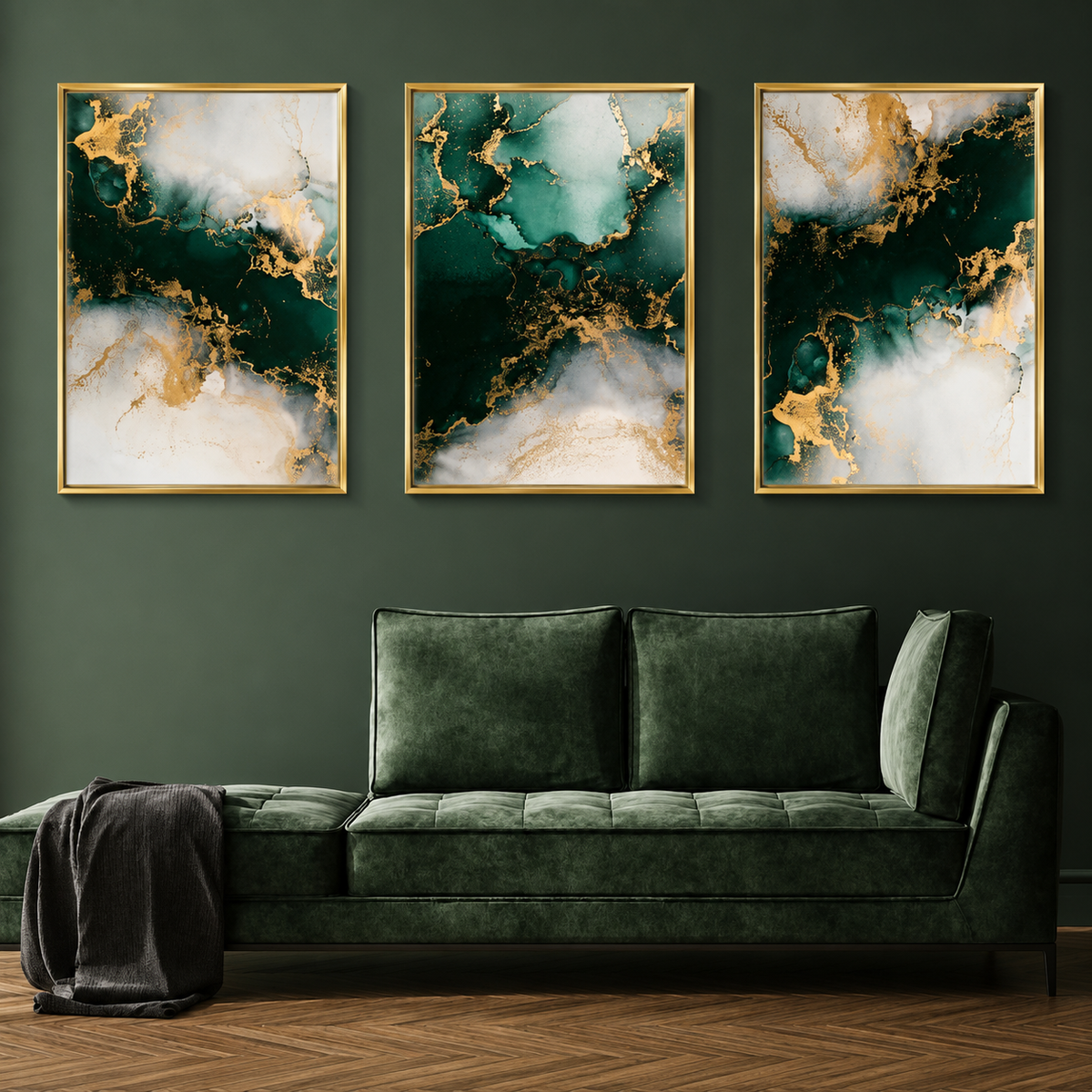 Modern Abstract Digital Printed Wall Art Set of 3 - Design 06 - Modern Abstract Framed Wall Art Decor Pakistan - 13x18 A3 White
