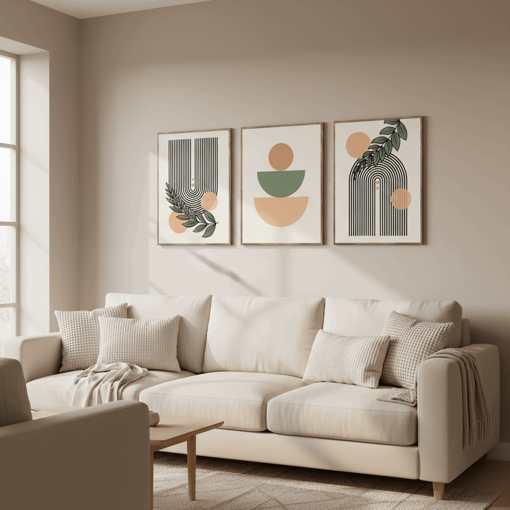 Luxury Modern Art Frame Set of 3 - Modern Abstract Framed Wall Art Decor Pakistan