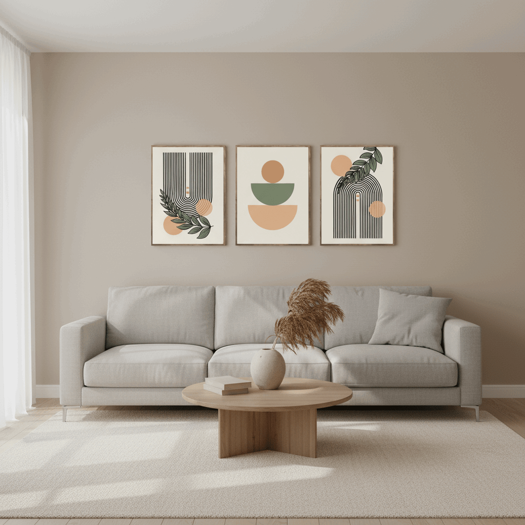 Luxury Modern Art Frame Set of 3 - Modern Abstract Framed Wall Art Decor Pakistan