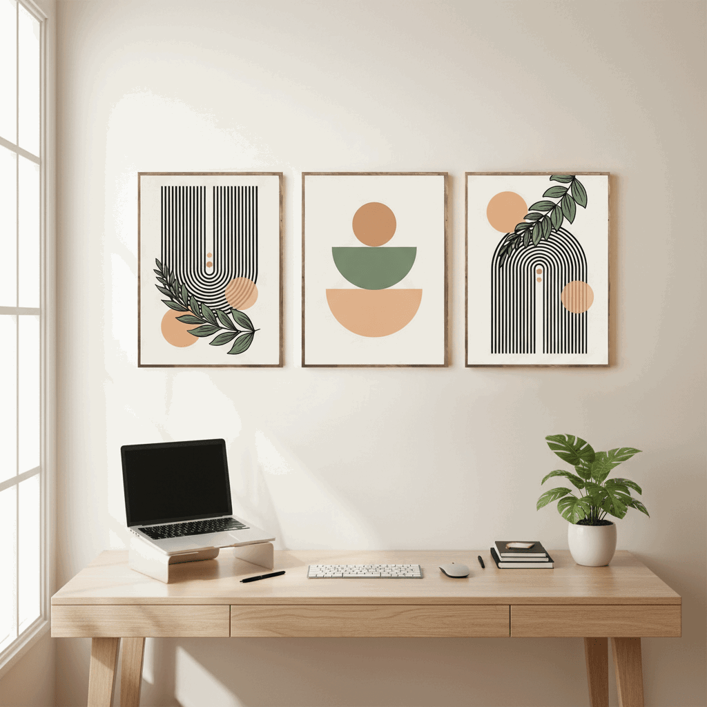 Luxury Modern Art Frame Set of 3 - Modern Abstract Framed Wall Art Decor Pakistan