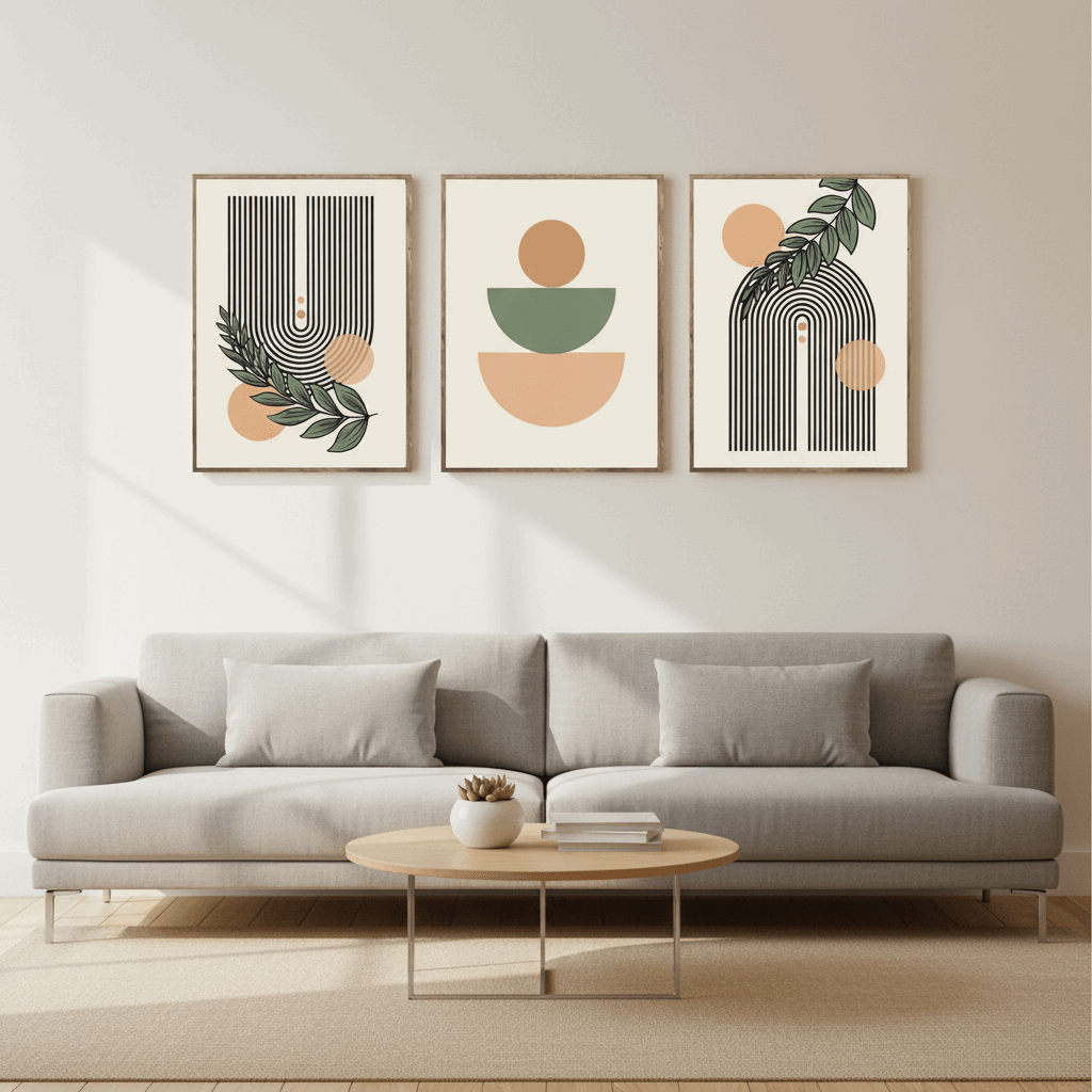Luxury Modern Art Frame Set of 3 - Modern Abstract Framed Wall Art Decor Pakistan