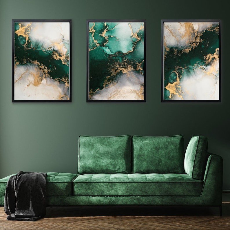 Modern Abstract Wall Art Frame Set of 3 - Modern Abstract Framed Wall Art Decor Pakistan - 13x18 A3 White