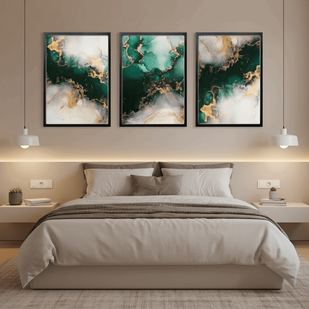 Modern Abstract Wall Art Frame Set of 3 - Modern Abstract Framed Wall Art Decor Pakistan