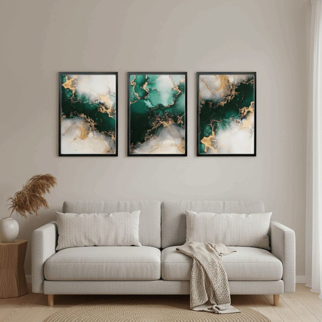 Modern Abstract Wall Art Frame Set of 3 - Modern Abstract Framed Wall Art Decor Pakistan