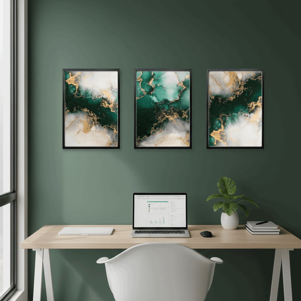 Modern Abstract Wall Art Frame Set of 3 - Modern Abstract Framed Wall Art Decor Pakistan