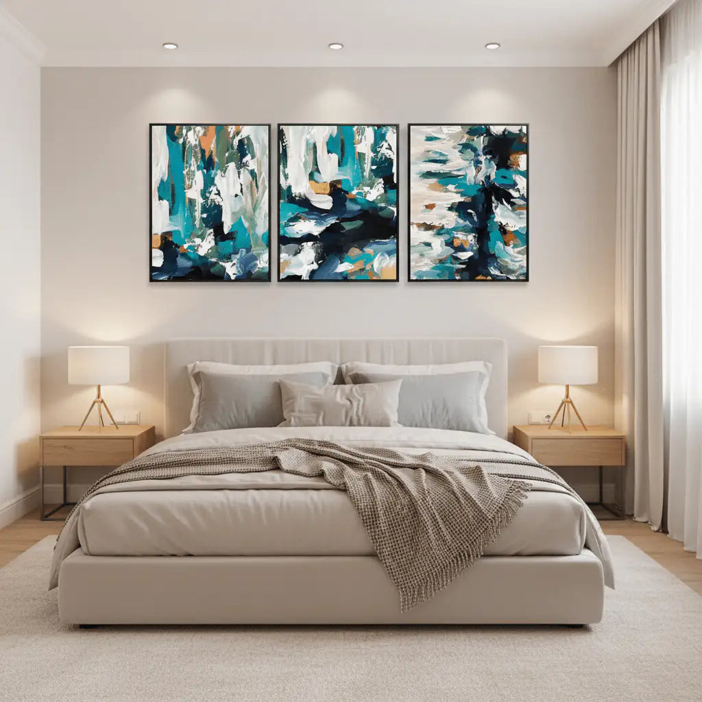 Premium Abstract Wall Frame Set of 3 - Modern Abstract Framed Wall Art Decor Pakistan