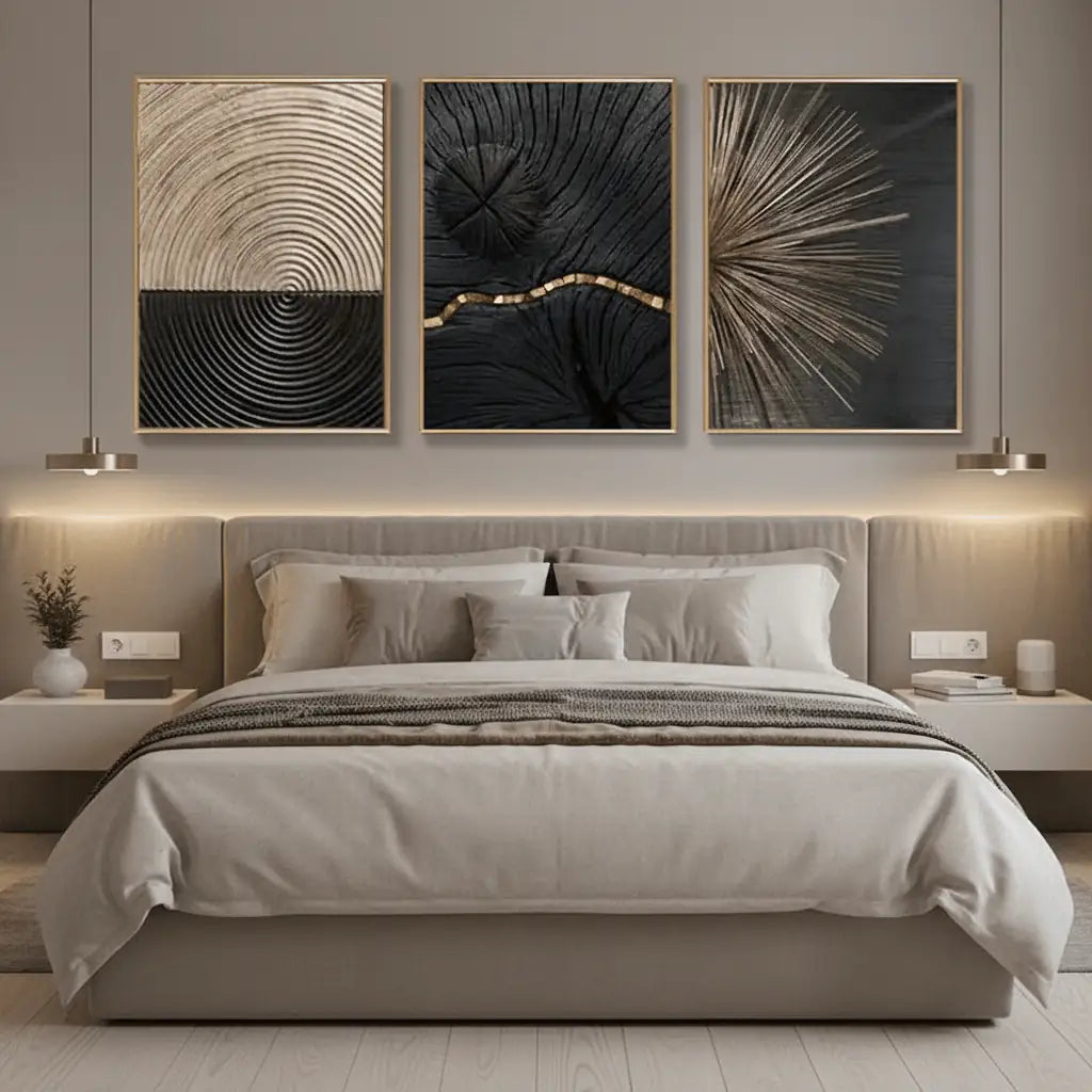 Stylish Abstract Wall Art Frame Set of 3 - Modern Abstract Framed Wall Art Decor Pakistan