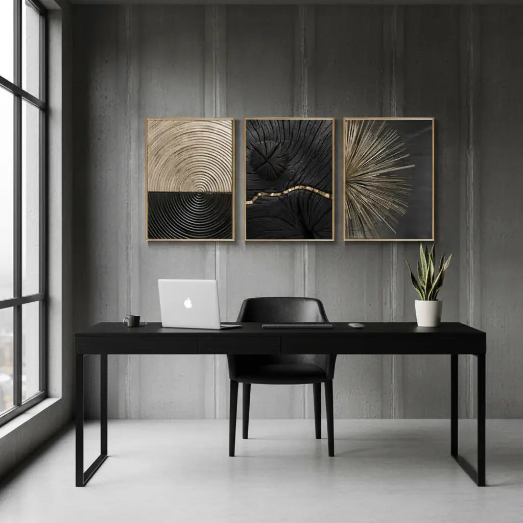 Stylish Abstract Wall Art Frame Set of 3 - Modern Abstract Framed Wall Art Decor Pakistan